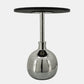 Nixa 22 Inch Side Table Round Top Orb Base Nickel and Silver Aluminum By Casagear Home BM308632