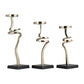 13 15 17 Inch Candle Pillar Holder Set of 3 Abstract Style Gold Black By Casagear Home BM308638