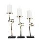 13 15 17 Inch Candle Pillar Holder Set of 3 Abstract Style Gold Black By Casagear Home BM308638