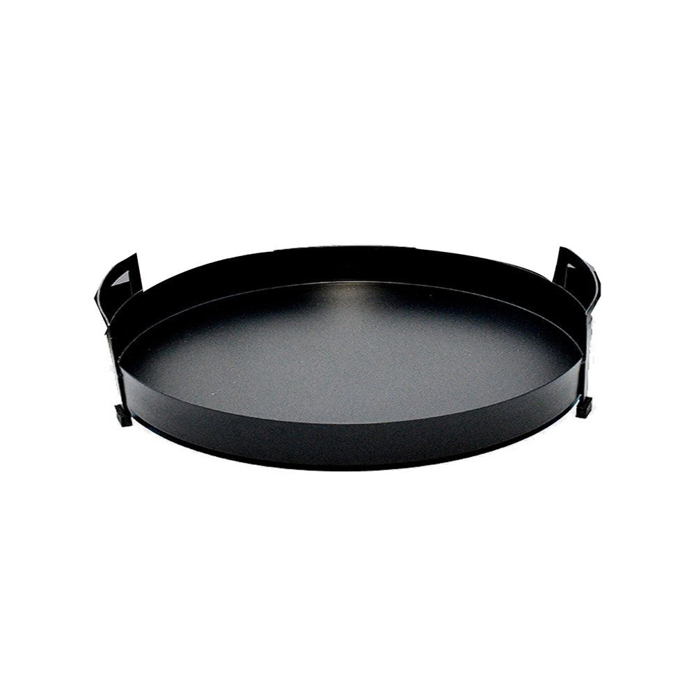 15 17 18 Inch Trays with Handles Set of 3 Round Raised Edges Black By Casagear Home BM308641