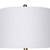 Tuyi 25 Inch Table Lamp Set of 2 Fabric Shade Dual Tone Gold and White By Casagear Home BM308650