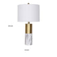 Tuyi 25 Inch Table Lamp Set of 2 Fabric Shade Dual Tone Gold and White By Casagear Home BM308650