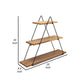 Zish 25 Inch Wall Shelf 3 Wood Shelves Triangle Metal Frame Brown Black By Casagear Home BM308673