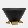 12 Inch Decorative Bowl Table Decor Gold Metal Legs Black Wood Bowl By Casagear Home BM308677