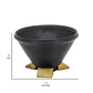 12 Inch Decorative Bowl Table Decor Gold Metal Legs Black Wood Bowl By Casagear Home BM308677