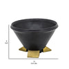 12 Inch Decorative Bowl Table Decor Gold Metal Legs Black Wood Bowl By Casagear Home BM308677