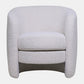 32 Inch Armchair Barrel Back Double Seat Cushion Ivory Boucle Upholstery By Casagear Home BM308688