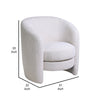 32 Inch Armchair Barrel Back Double Seat Cushion Ivory Boucle Upholstery By Casagear Home BM308688