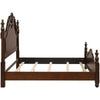 Akil King Size Poster Bed Classical Carved Headboard Cherry Brown Wood By Casagear Home BM308747