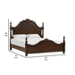 Akil King Size Poster Bed Classical Carved Headboard Cherry Brown Wood By Casagear Home BM308747