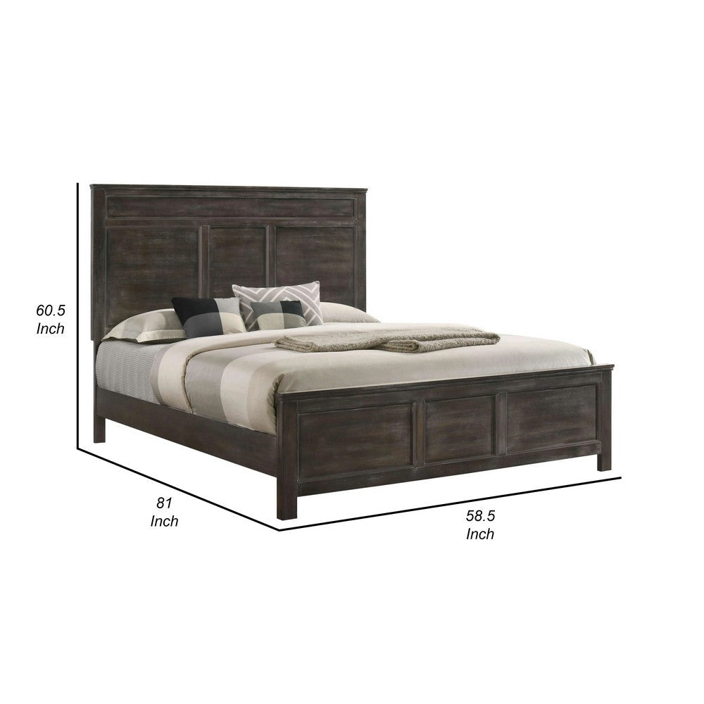 Aver Full Size Bed Transitional Carved Panel Design Nutmeg Brown Wood By Casagear Home BM308775