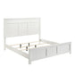 Aver King Size Bed Transitional Carved Panel Design White Wood Finish By Casagear Home BM308777