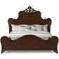 Lisa King Size Bed Traditional Carved Ornate Details Classic Cherry Brown By Casagear Home BM308783