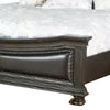 Belb Queen Size Bed Faux Leather Upholstery Nailhead Trim Brown Wood By Casagear Home BM308788