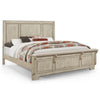 Ashen Queen Size Bed, Transitional Panel Design, Wire Brushed Rustic White By Casagear Home