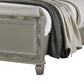 Bet Queen Bed Silver Faux Leather Upholstery LED Crystal Accents Brown By Casagear Home BM308802