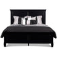 Umi King Size Bed Classic Panel Design with Molded Details Black Wood By Casagear Home BM308817