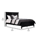 Umi King Size Bed Classic Panel Design with Molded Details Black Wood By Casagear Home BM308817