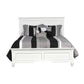 Umi King Size Bed Classic Panel Design with Molded Details White Wood By Casagear Home BM308825