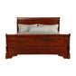 Verl Queen Size Bed Classic Sleigh Panel Design Rich Brown Poplar Wood By Casagear Home BM308830