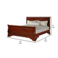 Verl Full Size Bed Classic Sleigh Panel Design Rich Brown Poplar Wood By Casagear Home BM308831