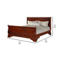 Verl Twin Size Bed Classic Sleigh Panel Design Rich Brown Poplar Wood By Casagear Home BM308832