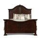 Eiel King Size Bed Curved Headboard Carved Crown Top Design Brown Wood By Casagear Home BM308833