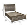 Jira Full Size Bed 2 Storage Drawers Transitional Panel Design Taupe By Casagear Home BM308835