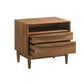 Mian 23 Inch Nightstand 2 Drawer Linear Undercut Handles Wood Walnut By Casagear Home BM308837