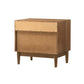 Mian 23 Inch Nightstand 2 Drawer Linear Undercut Handles Wood Walnut By Casagear Home BM308837