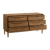 Mian 55 Inch Wide Dresser 6 Drawer Linear Undercut Handle Walnut By Casagear Home BM308839