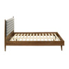 Mian King Platform Bed Frame Channel Tufted Walnut Gray Upholstery By Casagear Home BM308841