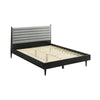 Mian Queen Platform Bed Frame Channel Tufted Black Gray Upholstery By Casagear Home BM308844