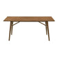 Yumi 71 Inch Dining Table Trestle Base Wood Grain Finish Walnut Brown By Casagear Home BM308855