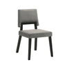 Yumi 23 Inch Dining Chair Set of 2 Charcoal Gray Fabric Seat Black By Casagear Home BM308860