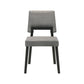 Yumi 23 Inch Dining Chair Set of 2 Charcoal Gray Fabric Seat Black By Casagear Home BM308860