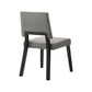 Yumi 23 Inch Dining Chair Set of 2 Charcoal Gray Fabric Seat Black By Casagear Home BM308860