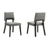 Yumi 23 Inch Dining Chair Set of 2 Charcoal Gray Fabric Seat Black By Casagear Home BM308860