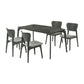 Kalie 5 Piece Dining Table Set with 4 Chairs, Gray Fabric Upholstery By Casagear Home