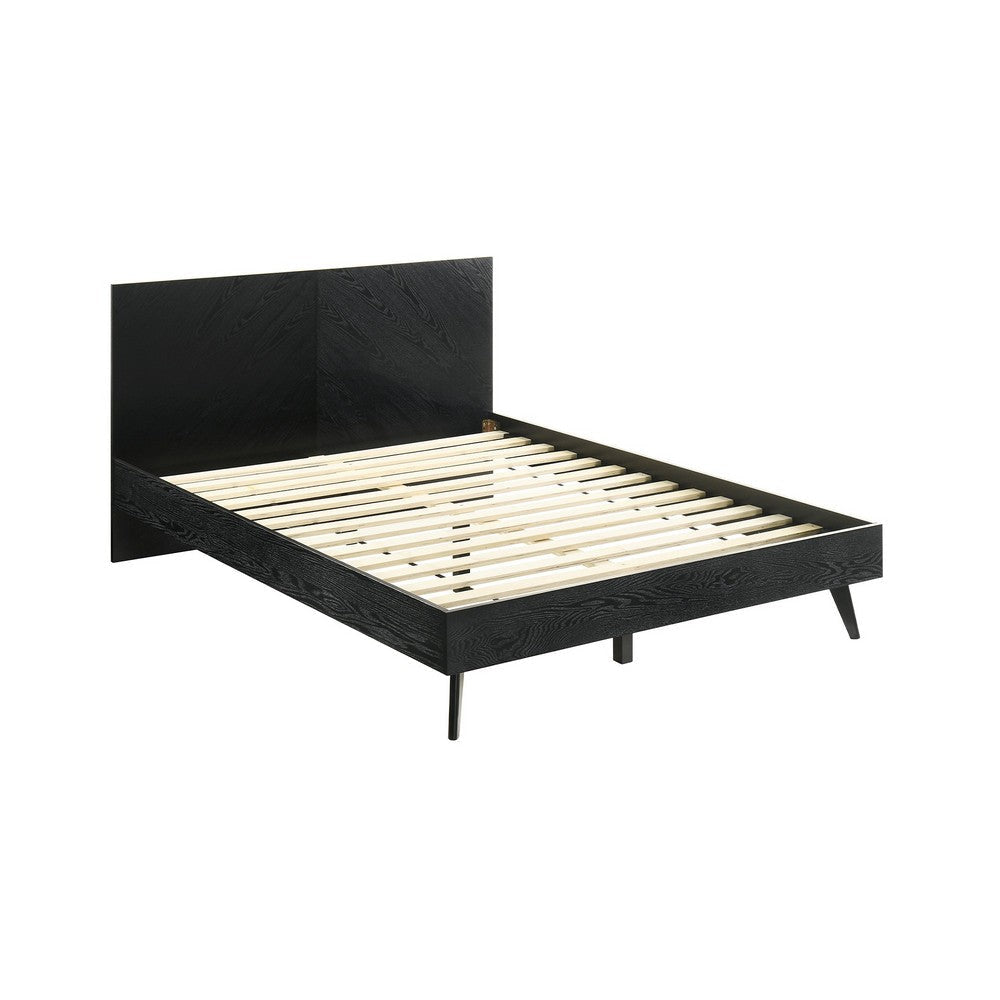 Mian Bedroom 3 pcs Set Queen Platform Bed and Nightstand Sleek Black By Casagear Home BM308894