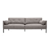 Qub 84 Inch Sofa, Button Tufted, 2 Soft Throw Pillows, Gray Upholstery By Casagear Home