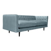 Lup 80 Inch Sofa Soft Cushions Button Tufted Sky Blue Polyester Velvet By Casagear Home BM308905