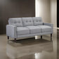 Bow 77 Inch Sofa, Grid Tufted Back, Track Arms, Self Welt Trim, Gray By Casagear Home