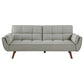 Kori 84 Inch Sofa Futon Bed with Tufted Back Angled Legs Gray Fabric By Casagear Home BM309166