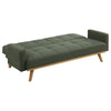 Kori 78 Inch Sofa Futon Bed with Tufted Green Fabric Angled Wooden Legs By Casagear Home BM309168