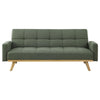 Kori 78 Inch Sofa Futon Bed with Tufted Green Fabric Angled Wooden Legs By Casagear Home BM309168