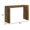 Ody 34 Inch Console Sofa Table U Shaped Sheesham Wood Auburn Brown By Casagear Home BM309175