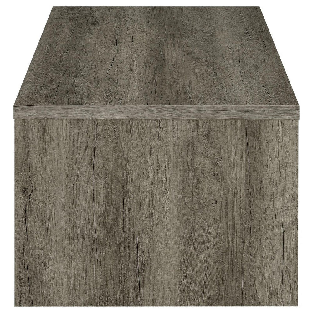 Lix 47 Inch Coffee Table with 1 Drawer MDF Rustic Weathered Gray Finish By Casagear Home BM309182