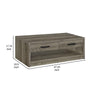 Lix 47 Inch Coffee Table with 1 Drawer MDF Rustic Weathered Gray Finish By Casagear Home BM309182