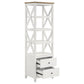 Sac 72 Inch Media Tower Pier 4 Shelves 2 Drawers Asian Hardwood White By Casagear Home BM309183